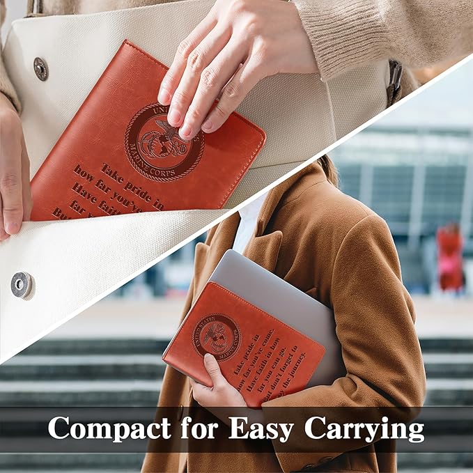 Marine Gift Marine Corps Notebook Take Pride in How Far You Have Come Military Deployment Gift Appreciation Gifts for Marine Inspiration Gift Military Notebook(Take pride-MARINE CORPS)