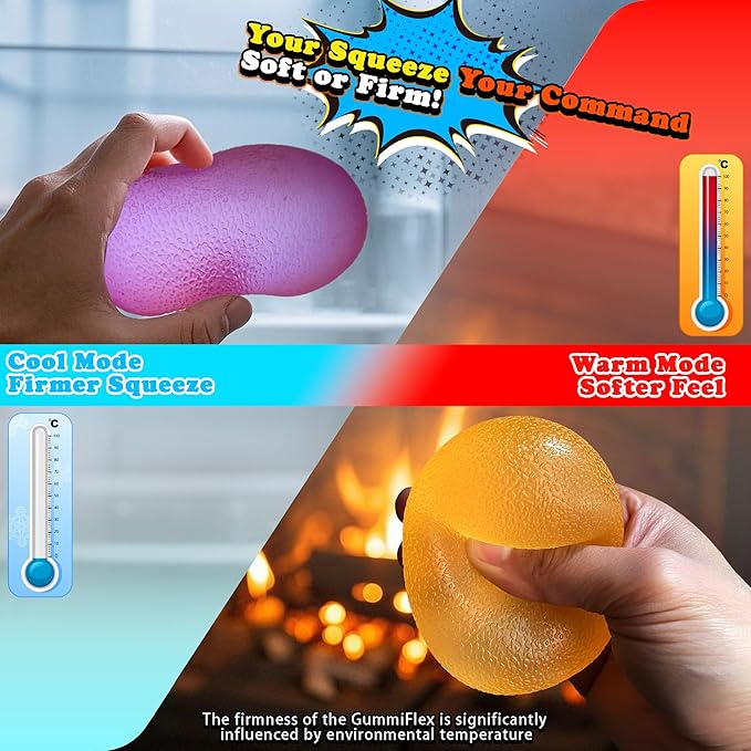 GummiFlex Mega Sensory Stress Toy – High-Density Gel-Filled, Slow-Rising, Textured Fidget Toy for Stress & Anxiety Relief, Hand Workout – ADHD, Autism, Office & Students – 3.5", 1Pc, Pink