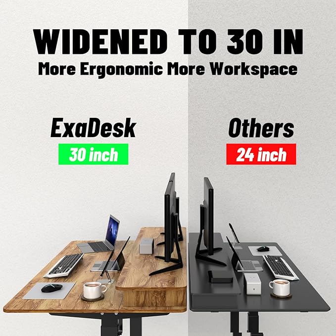 63 * 30 Inches Electric Standing Desk Adjustable Height with 4 Drawers, Double Storage Shelves, Home Office Workstation Sit Stand up Desk (Light Rustic Brown)