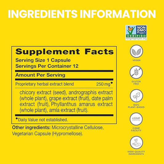 Himalaya PartySmart, 12 Capsule Tube - Alcohol Breakdown Liver Support for a Better Morning After Drinking - Plant Based, Vegan, Non-GMO, Gluten Free, Clinically Studied (Pack of 4)