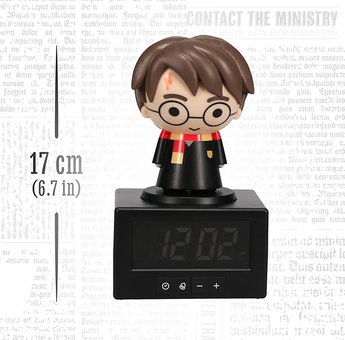 Paladone Harry Potter Digital Alarm Clock, Press Harry Potter for a Lamp or Night Light, Bedside Table Room Decor, Officially Licensed Merchandise