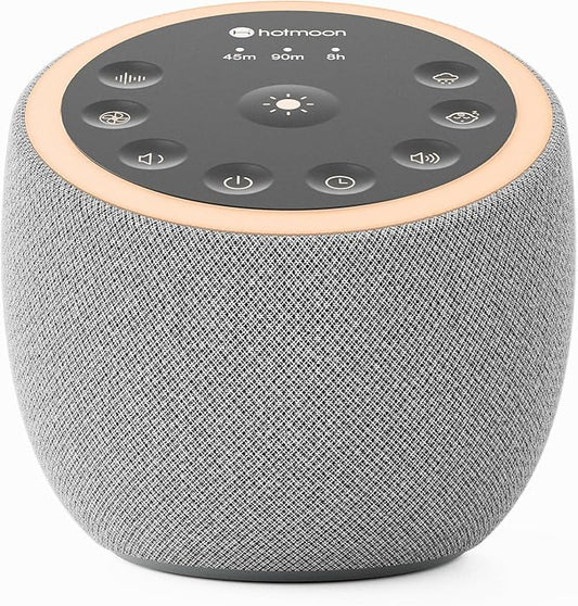 Hotmoon Sound Machine with 40 High-Fidelity Sounds, White Noise Sound Machine with Memory Functions, 8 Color Night Light, USB Power Supply, for Sleep & Noise Reduction Sleep Aid, Plug-in