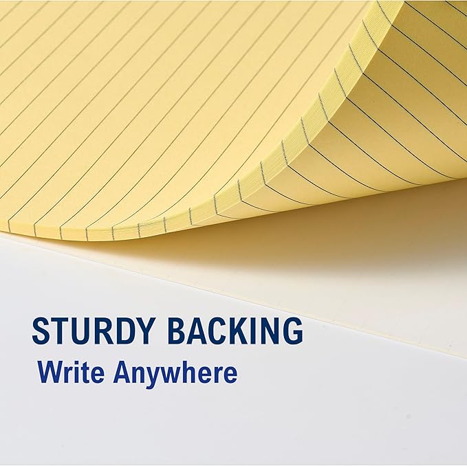 Mymazn Legal Pads with Date on Top, 8.5 x 11 Yellow, 6 Pack, 30 Sheets Each, Micro-Perforated, No-Bleed Paper for Office, School,Notes