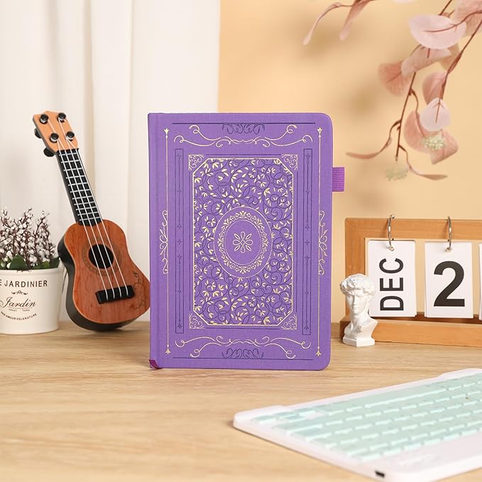 TIEFOSSI Bullet Dotted Notebook, 160gsm Thick Paper, Hardcover Dot Grid Journals for Women Men, 192 pages, for Travel, School and Office Use