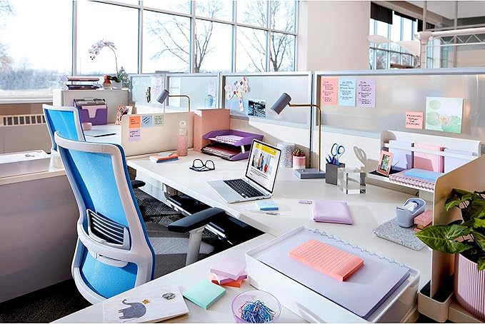 Post-it Super Sticky Recycled Notes, 3x3 in, 6 Pads, 2X The Sticking Power, Bali Collection, Pastel Colors (Lavender, Apricot, Blue, Pink, Mint), 30% Recycled Paper (654-6SSNRP)