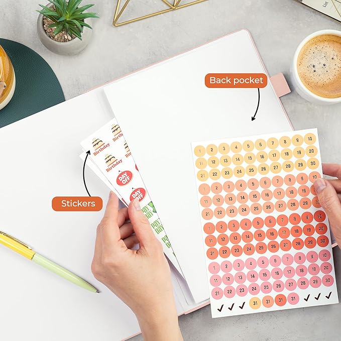 Clever Fox Appointment Book – Hourly Schedule Planner with 15-Minute Increments – Time Box Planner for Daily Work & To-Dos – Weekly & Monthly Spreads, Undated, Hardcover, 8.3x11″ (Rose Gold)