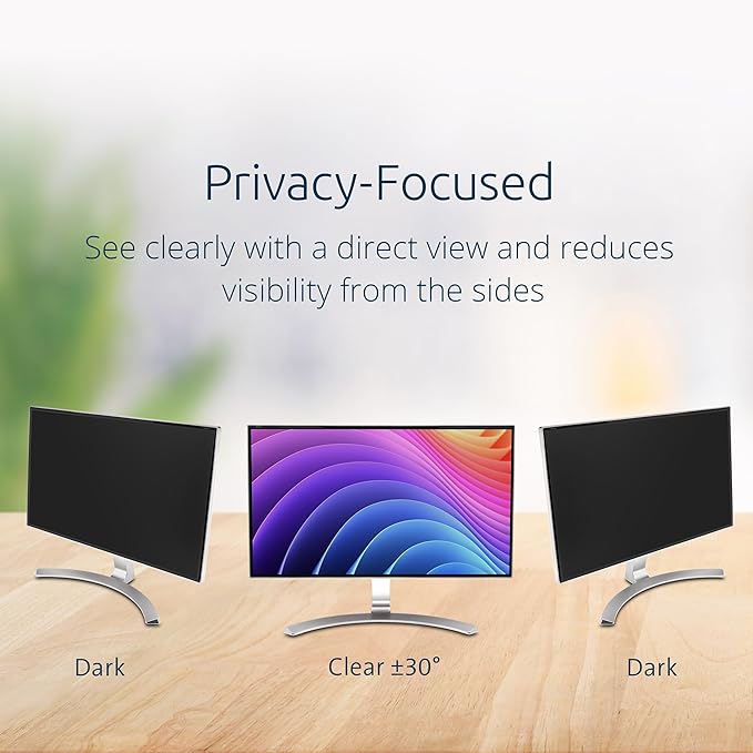 Kensington MagPro 21.5 Inch Magnetic Computer Privacy Screen for Desktop, Removable 16:9 Computer Privacy Filter, Anti-Glare Blue Ray Reduction, Compatible with Slim Bezel Monitors, K55420WW