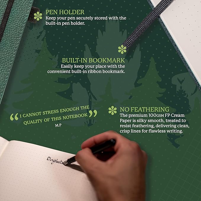 Dingbats* - Wildlife Squared Extra Large A4 Notebook - PU Leather Hardcover Journal for Work, Writing - Pocket, Elastic Closure, Pen Holder, Bookmark