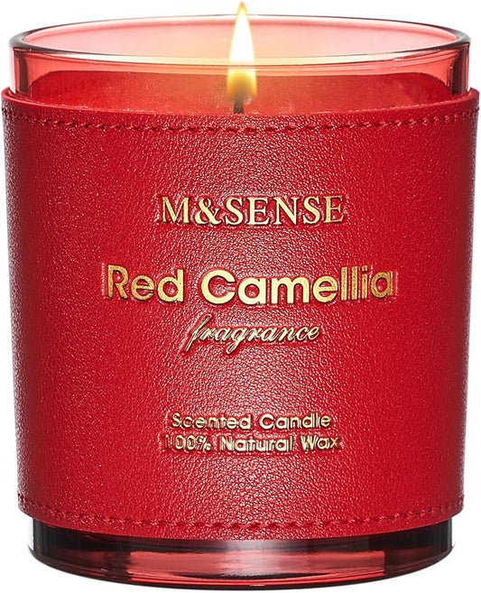 M&SENSE Citrus Floral Scented Soy Candles, Naturally Scented Vegan Soy Candle, 10oz 42-Hour Long Last Burning Time, No Toxin Bathtub Relaxing Stress Relief Home Fragrance for Women and Man