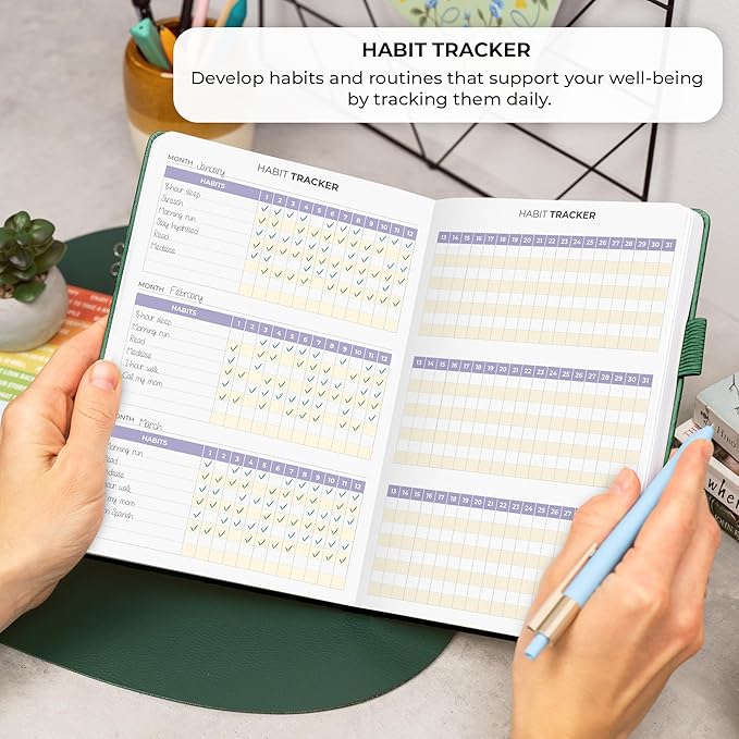 Clever Fox Four-Minute Journal – Daily Positivity Journal with Prompts – Motivational Affirmation, Mental Health & Habit Tracker (Forest Green)