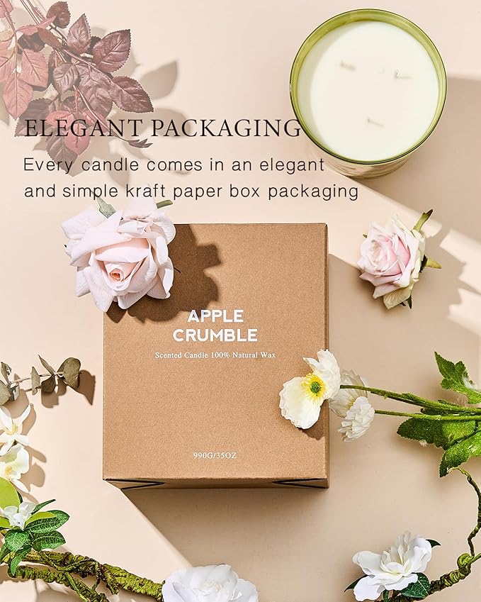 M&SENSE Extra Large Candle Orange Goji Scented, 3-Wick 35oz 150H Long Lasting, Natural Soy Wax Aromatherapy Candle for Stress Relief, Home Fragrance Housewarming Gifts Candle for Home Decor