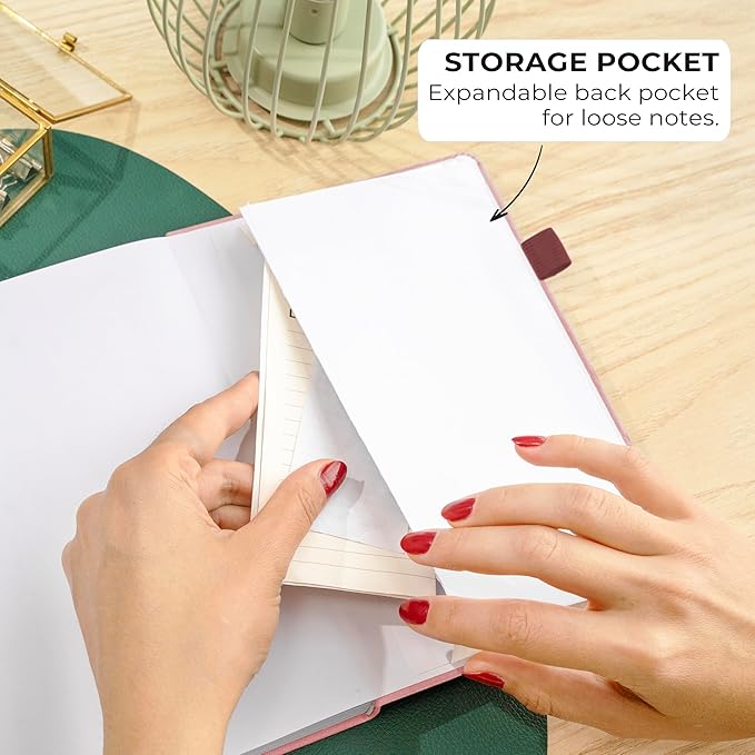 Clever Fox Dotted Journal 2.0 – Compact Planning and Sketching Dot Grid Notebook 120 GSM Thick, No-Bleed Paper – Planner with Pen Loop, Pocket, Ribbons, Stickers A5 - Rose Gold