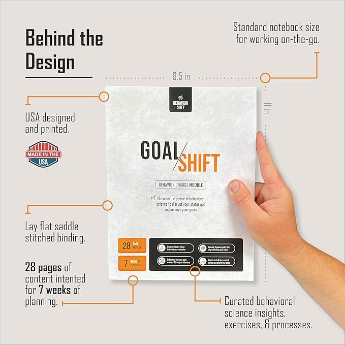 The Behavior Shift Goal Shift Planner - Undated Goal Setting tool & Life Planner - Productivity journal & Workbook with Checklist - 7 Week Self Improvement & Weekly Progress Tracker