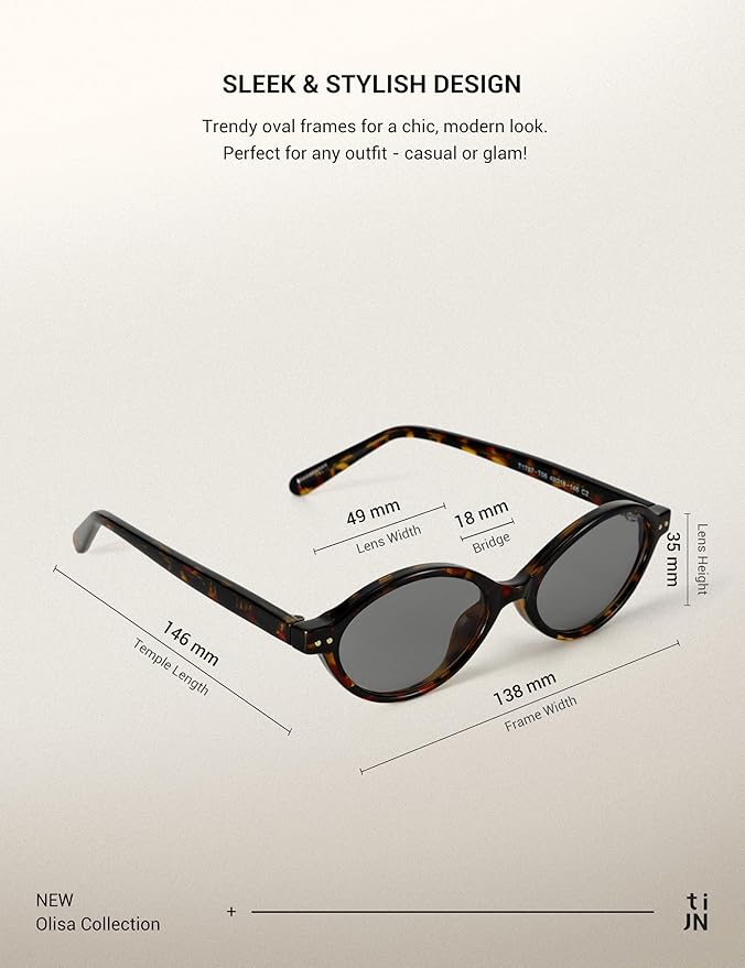 TIJN Olisa Blue Light Blocking Glasses for Women Men,Oval Glasses Frame Bluelight Glasses for Gaming/Computer/Screen