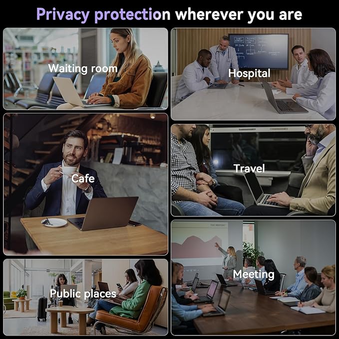 Magnetic Laptop Privacy Screen 13.3 Inch for 16:9 Computer Monitor, Removable 13.3” Anti Glare Protector Blue Light Filter Shield Compatible with HP Dell Xps Acer Asus Samsung Lenovo ThinkPad Envy