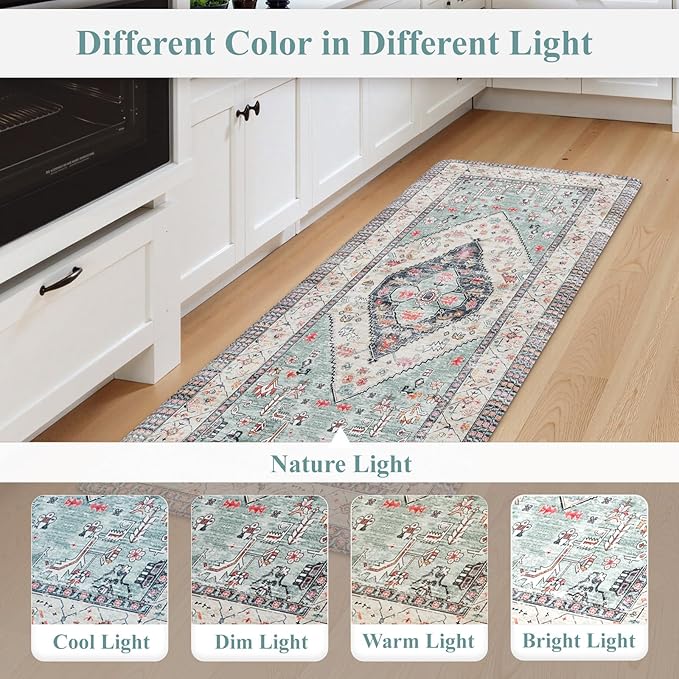 KIMODE Farmhouse Kitchen Mats,Anti Fatigue Kitchen Rugs Sets of 2, Non Slip Waterproof Kitchen Floor Mats, Ergonomic Cushioned Comfort Standing Mat for Laundry, Office, Sink,Desk,Blue