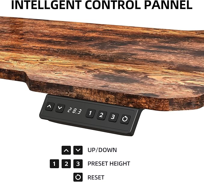 59 Inch L Shaped Standing Desk with Shelves and Keyboard, Electric Corner Standing Desk Adjustable Height, Sit Stand Computer Table with Reversiable Splice Board，Rustic Brown