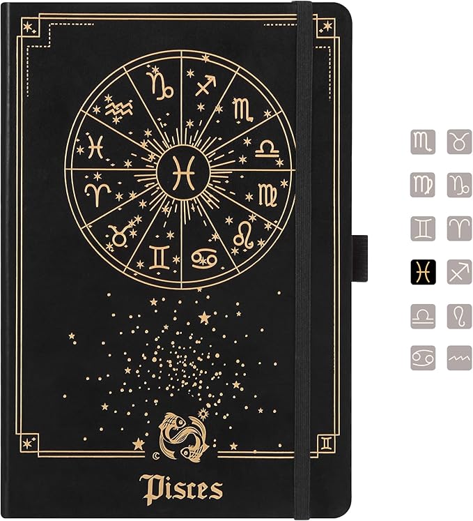 Pisces Zodiac Astrology Undated Monthly Weekly Daily Planner Journal A5 5.8" x 8.3" 160 Pages 100GSM Paper 2025 2026 2027 Holidays Calendar