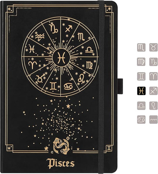 Pisces Zodiac Astrology Undated Monthly Weekly Daily Planner Journal A5 5.8" x 8.3" 160 Pages 100GSM Paper 2025 2026 2027 Holidays Calendar
