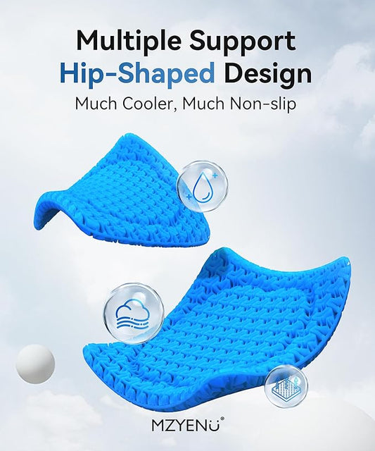 Gel Seat Cushion,Cool Chair Cushion for Office Chairs,Driving Car Seat Cushion Breathable,Wheelchair Cushions for Pressure Relief,Back Pain for Seat Cushion,Chair Pad with No-Slip Cover