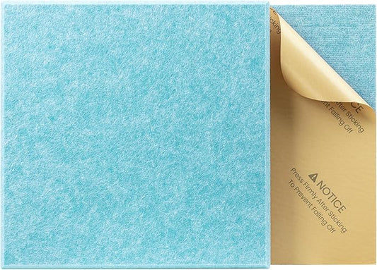 Sonicism 22 Pack Acoustic Wall Panels with Self-Adhesive, 12" X 12" X 0.4" Sound Proof Foam Panels, Decorative Soundproof Wall Panels, Sound Proof Absorbing Tiles for Home & Offices, Light Blue
