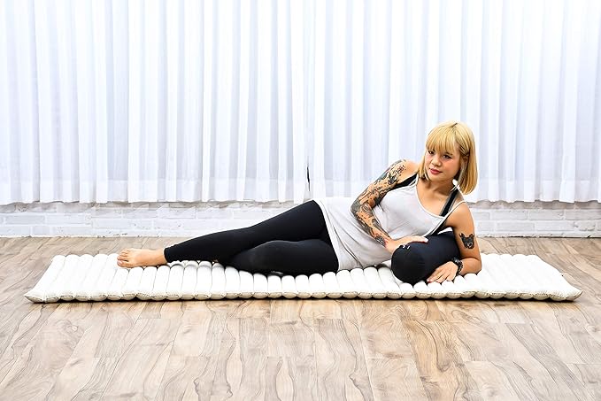 Leewadee Small Yoga Bolster – Shape-Retaining Cervical Neck Roll, Tube Pillow for Comfortable Reading, Kapok Filling, 22 x 6 x 6 inches