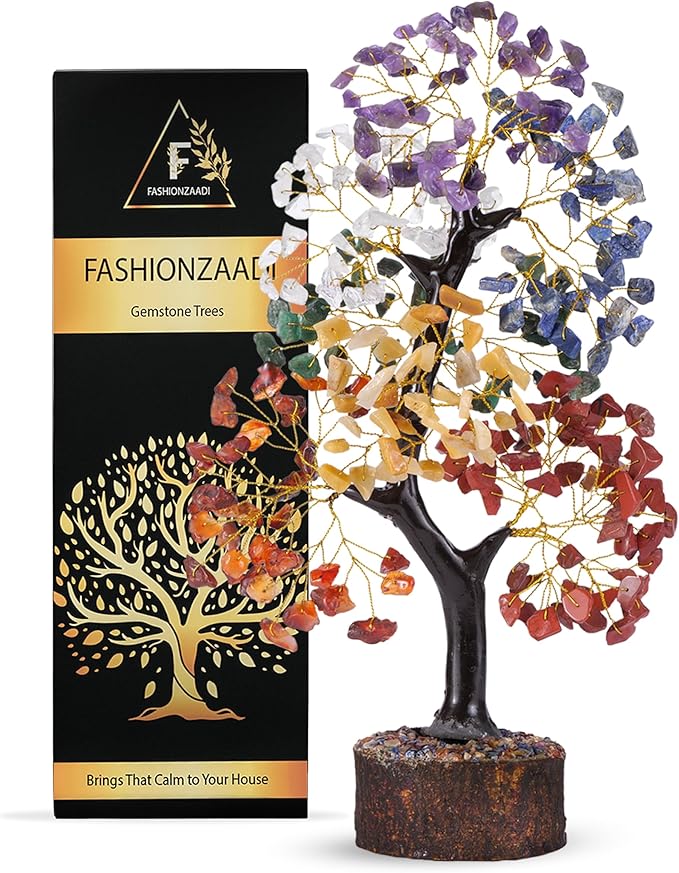 FASHIONZAADI 7 Chakra Tree of Life, Crystals and Healing Stones, Birthday Gifts for Women - Crystal Tree for Positive Energy, Home Office Decor, Spiritual Gifts for Women