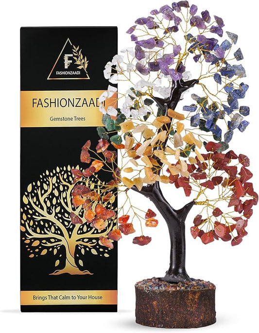FASHIONZAADI 7 Chakra Tree of Life, Crystals and Healing Stones, Birthday Gifts for Women - Crystal Tree for Positive Energy, Home Office Decor, Spiritual Gifts for Women