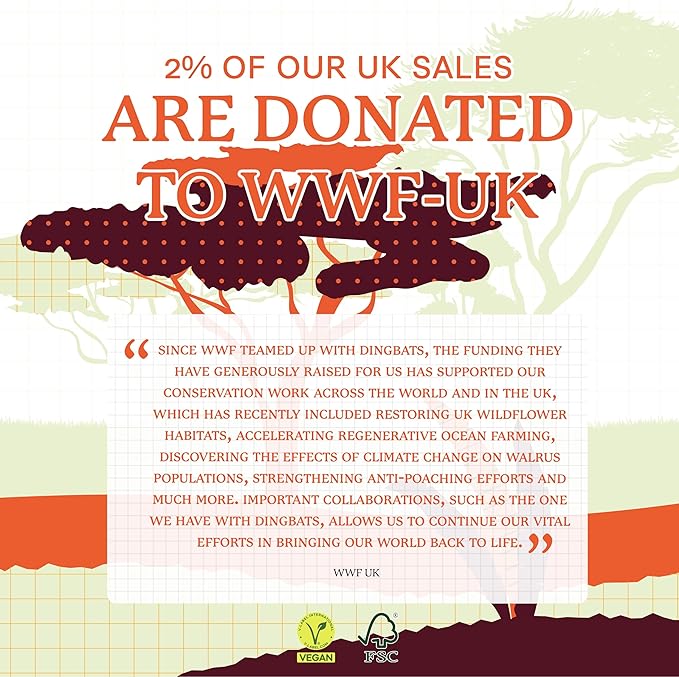 Dingbats* Wildlife A6 Plain Pocket Notebook - PU Leather Hardcover - Small Writing Journal for Work, Travel - Pocket, Elastic Closure, Bookmark