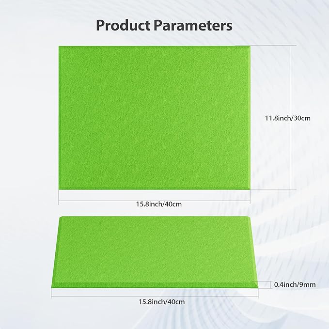 12 Pack Acoustic Panels Self Adhesive Sound Proof Foam, High Density Sound Acoustic Panel, 16X12X0.4 Inch 4:3 Rectangle Panels in Home, Office, Reccording Room, Studio, more(Fruit Green)