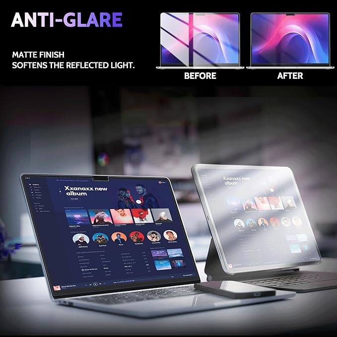 Magnetic Anti Blue Light Screen Protector for MacBook Air 13.6/13 Inch (2022-2025, M2, M3, M4), Removable Glare Filter for 13" Mac Laptop Computer