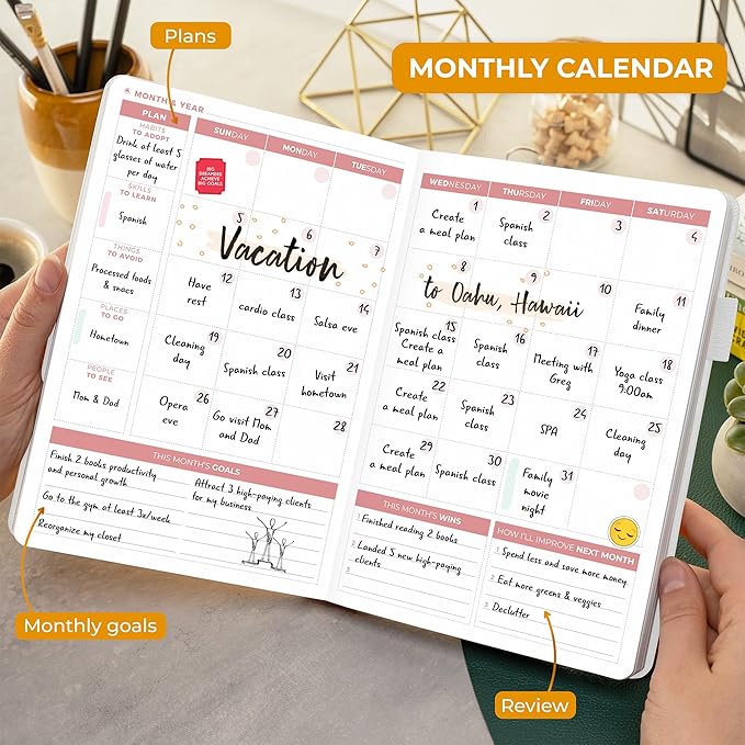 Clever Fox Daily Planner 2nd Edition – Undated Time Block Task Organizer with Hourly Schedule & to-do List – A5, 6 Months (White)