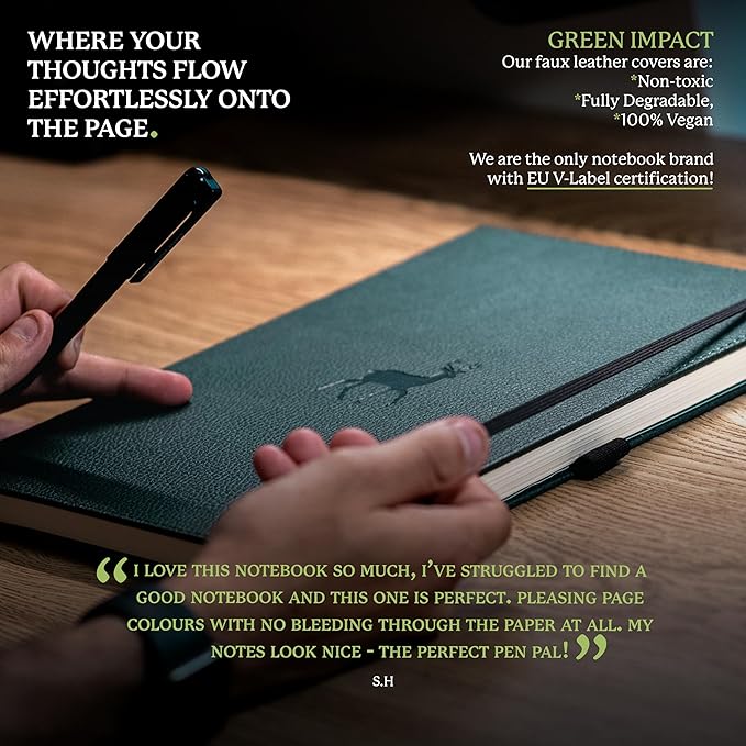 Dingbats* - Wildlife Squared Extra Large A4 Notebook - PU Leather Hardcover Journal for Work, Writing - Pocket, Elastic Closure, Pen Holder, Bookmark