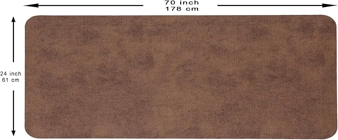 Mabel Home Anti Fatigue Floor Mat- 3 Size(20x32 & 20x39 & 24x70),16 Colors - Standing Desk Mat-Kitchen Floor Mat-Stain ResistantHome Non-Slip Bottom, Extra Soft (Coffee, 24" x 70")