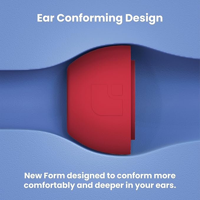 Foam Masters Ultra-Premium Memory Foam Ear Tips for AirPods Pro 1st & 2nd Gen | 3 Pairs | New Ver. | Secure Fit | Super Comfort | Better Noise Cancel | Replacement Buds (Assorted S/M/L, Red)
