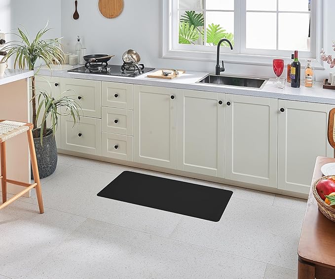 Anti Fatigue Kitchen Rugs Kitchen Mats for Floor,Cushioned Non-Slip Waterproof Ergonomic Comfort Runner Rug Standing Mat for Kitchen,Doing Dishes,Floor,Home,Office,Laundry,Black,17.3"x39"