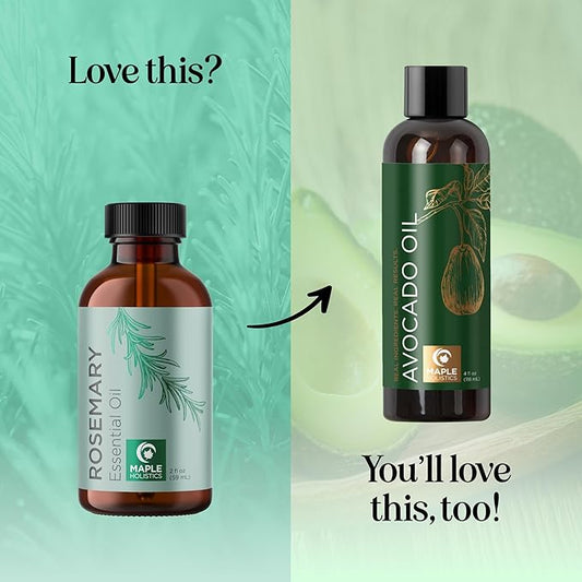 Pure Rosemary Oil for Hair Care - Volumizing Aromatherapy Rosemary Essential Oil for Diffuser Plus Hair Skin and Nail Care - Nourishing Oil for Enhanced Shine and Dry Scalp Care (2oz)