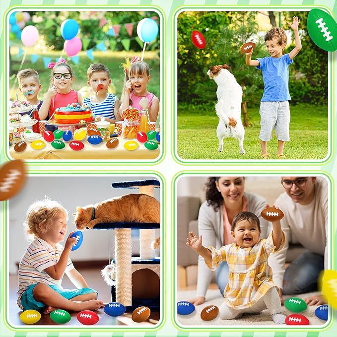 30 Pcs Mini Football Stress Ball 2.2 Inches Mini Foam Sports Ball Stress Anxiety Relief Balls Toy for Footballs Party Favors, Gift Bag Fillers, School Carnival Reward Supplies