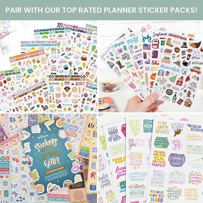 bloom daily planners HARDCOVER 2025-2026 (8.5" x 11") Academic Year Day Planner (July 2025 - July 2026) - Aesthetic Task Goal Organizer - Monthly & Weekly Inspirational Agenda Book - Green Linen