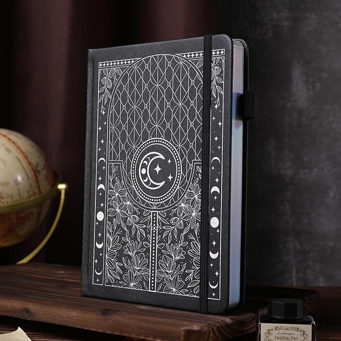 TIEFOSSI Bullet Dotted Journal Notebook, 160gsm 256 Numbered Thick Paper, A5 Hardcover Dotted Grid Diary for Women Men Work Writing, Bullet Dot Journaling, Drawing, 5.8 x 8.3 in