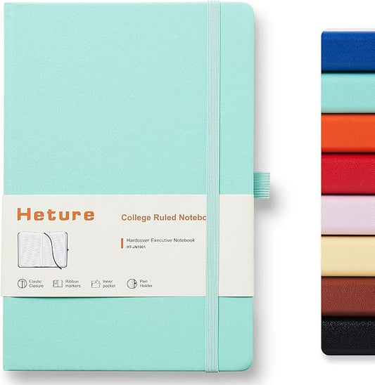 Hardcover Notebooks, A5 Lined Journals Notebook for Writing 160 Pages, 8.2 x 5.5 inch, Green Classic Ruled Notebooks for College/Work/Travel (Green, 1 Pack)