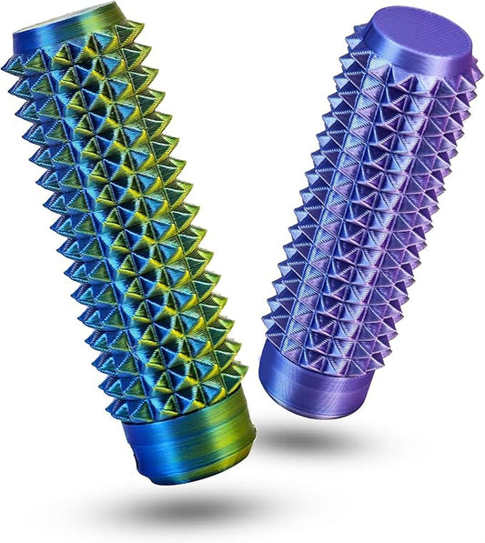 Lisgicabin Little Ouchies Pain Fidget, Pain Stim Fidget for Adults, Spiky Sensory Stim Tool for Anxiety and Stress Relief(2 Pack BlueGold + BluePurple)