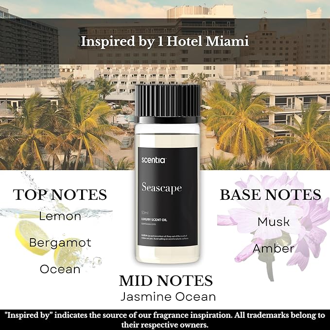 My Way Hotel Diffuser Oil | Aromatherapy Fragrances Inspired by 5-Star Hotels | Luxurious Scents Gift Box Set - 3 x 50ml Bottles Set - The 1 Hotel Miami Beach, W Magic, The Ritz Carlton
