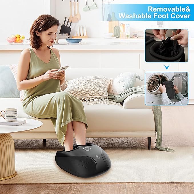 Shiatsu Foot Massager with Heat,Compression Kneading Rolling Feet Massager for Plantar Fasciitis,Neuropathy Massage for Foot Pain Relax at Home,Office, Gifts for Dad, Mom, Presents