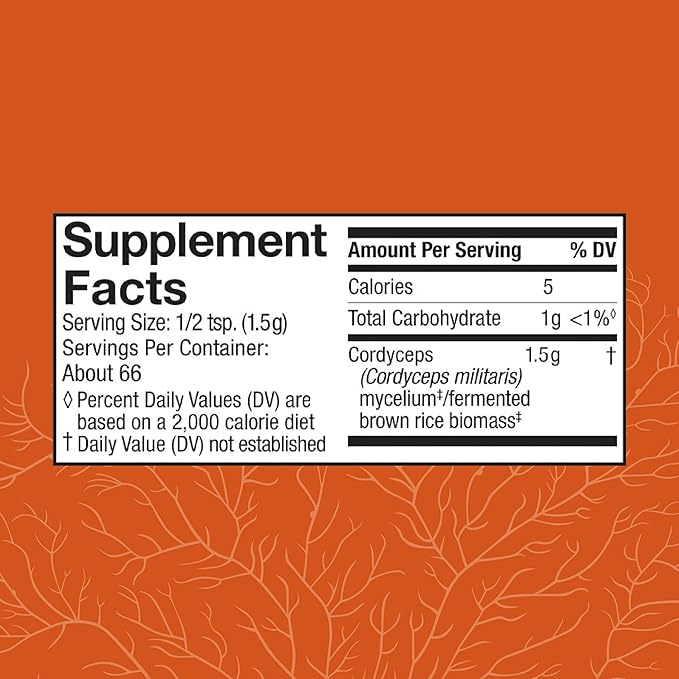 Host Defense Cordyceps Powder - Immune & Energy Support Supplement - Kidney Health Supplement with Cordyceps Mushrooms - Fitness Support Supplement to Aid Oxygen Uptake - 3.5 oz (66 Servings)*