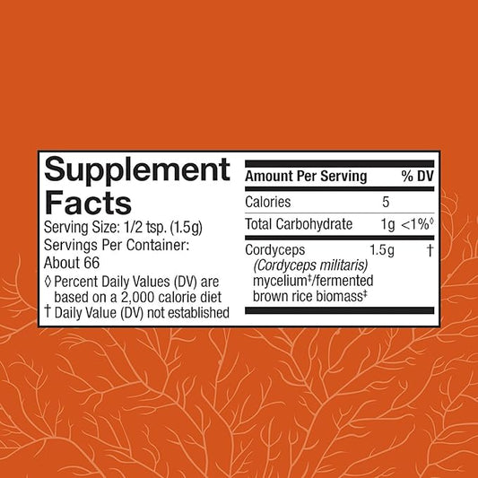 Host Defense Cordyceps Powder - Immune & Energy Support Supplement - Kidney Health Supplement with Cordyceps Mushrooms - Fitness Support Supplement to Aid Oxygen Uptake - 3.5 oz (66 Servings)*
