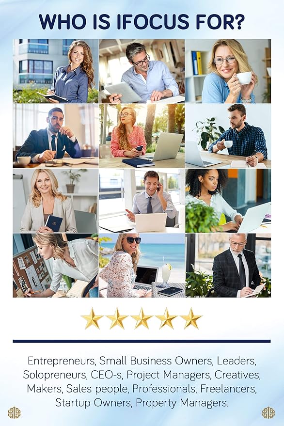 Business Planner Undated for Entrepreneurs! Focus Project Notebook for Productivity! Daily Weekly Self Organizer Planner / Win the Day! Beat Procrastination! Ifocus - A5 work planner