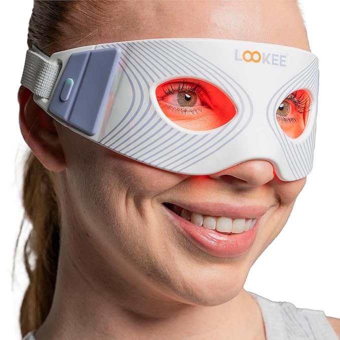 LOOKEE 80 LED Under Eye Red Light Therapy Glasses – Reduce Wrinkles, Dark Circles & Eye Bags, Boost Collagen & Anti-Aging in Just 3 Minutes a Day