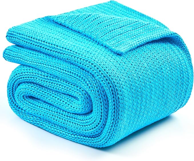 L'AGRATY Knitted Weighted Blanket - 48"x72" 20lbs Cooling Knit Heavy Blankets for Adults Braided Crochet Throw Thick Cable Chunky Yarn Decorative No Beads Evenly Weighted Machine Washable