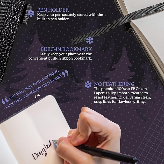 Dingbats* Wildlife A6 Plain Pocket Notebook - PU Leather Hardcover - Small Writing Journal for Work, Travel - Pocket, Elastic Closure, Bookmark